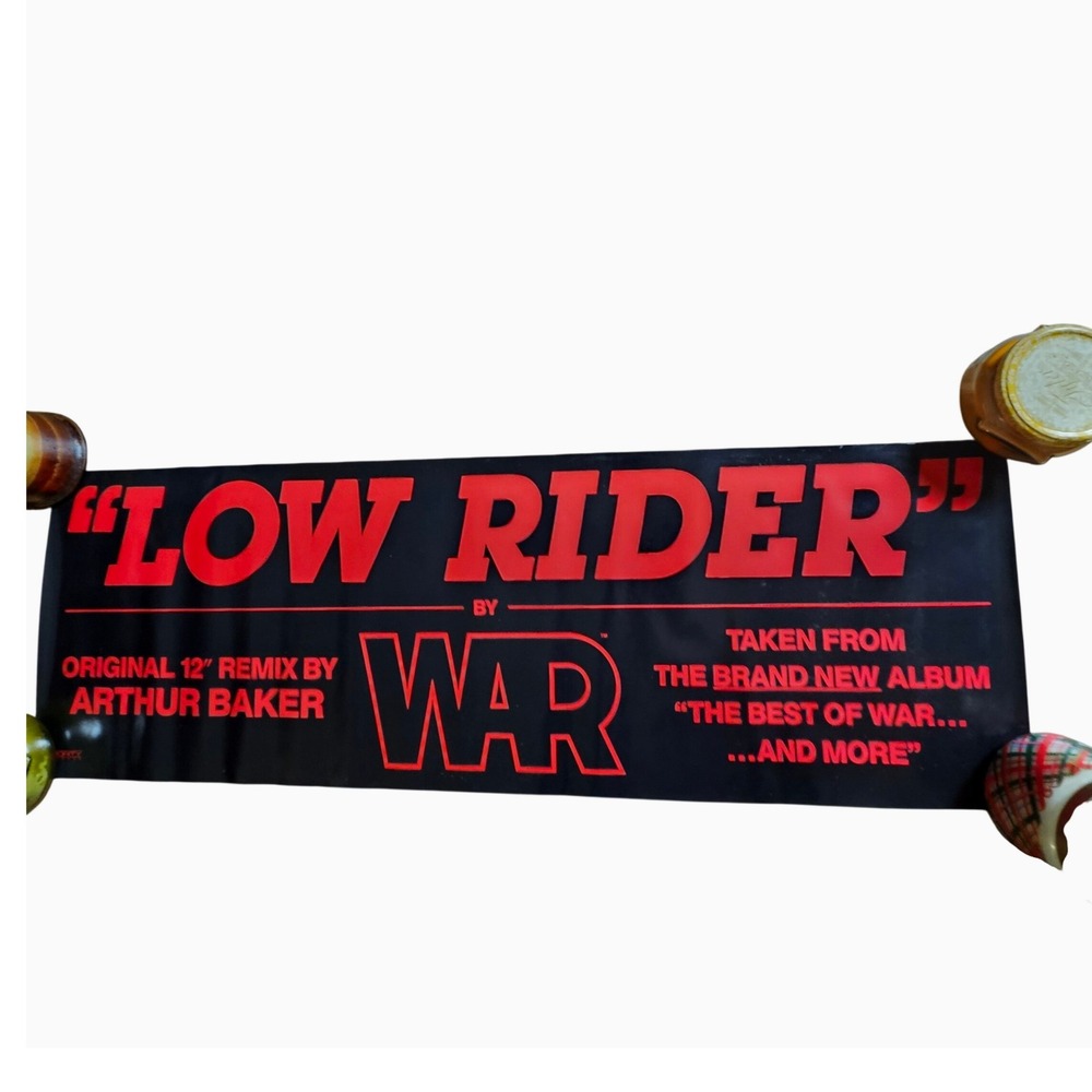 War Low Rider 36x12 Vintage 1980s The Best of War Album Promo Banner Poster Funk